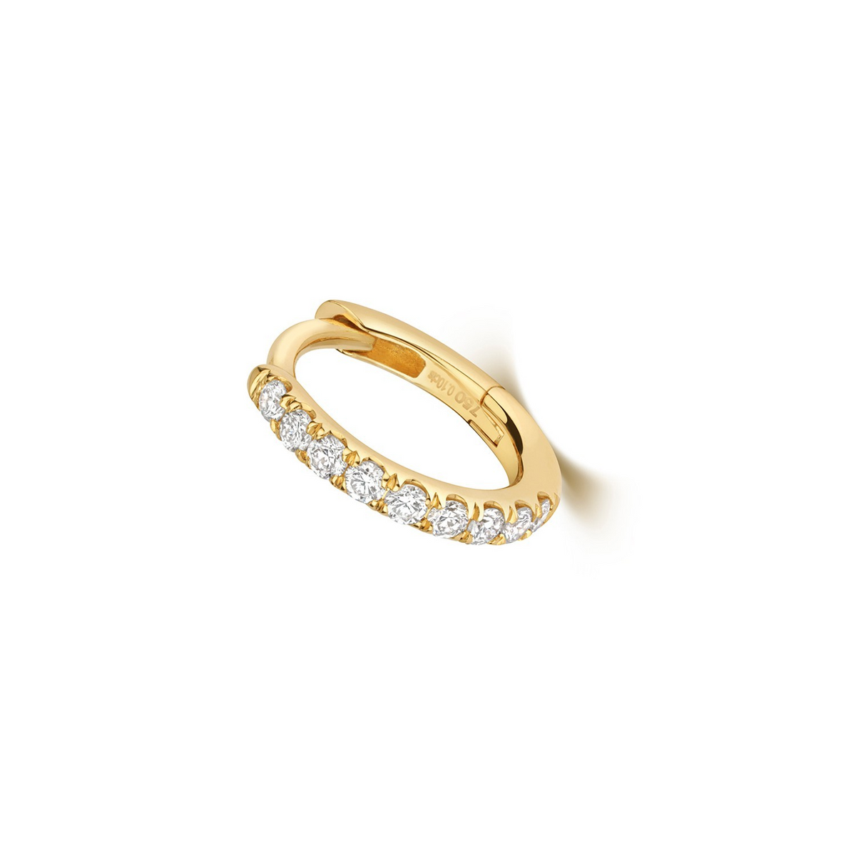 7.8mm 9 Natural Diamond Hoop Earring 18ct Yellow Gold Hallmarked British Made