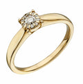 Natural Diamond Cluster Ring in Solid 9ct Yellow Gold 375 Hallmarked