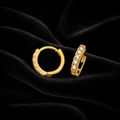 9ct Yellow Gold 5 Stone Hoop Earrings British Made 375 Hallmark Brand New Boxed