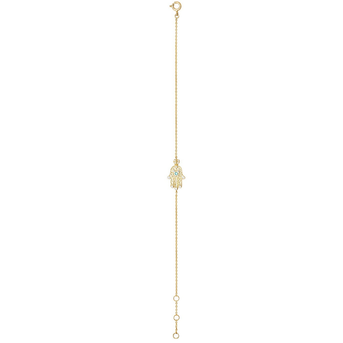 Ladies Hamsa Hand Bracelet 9ct Yellow Gold 375 Hallmarked British Made