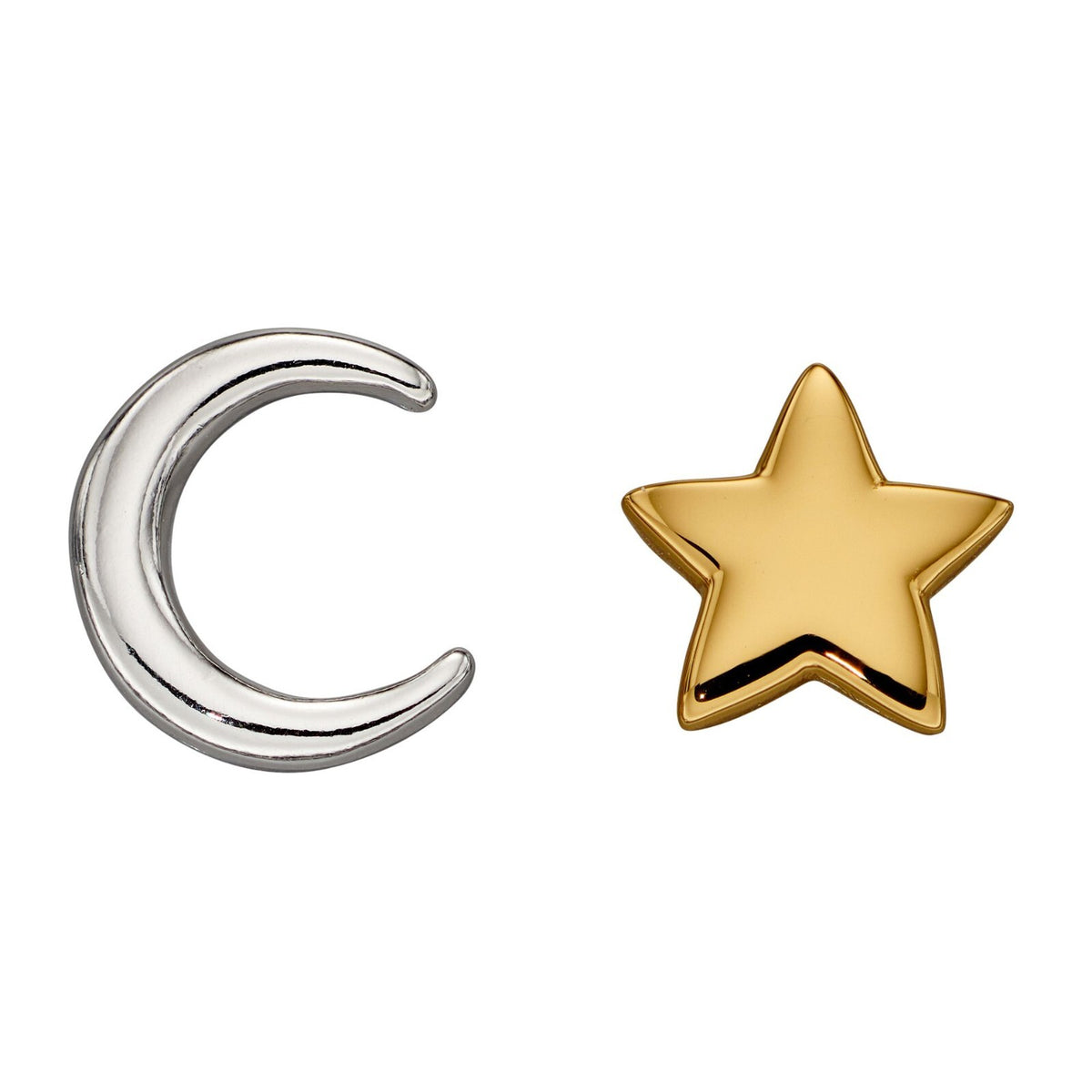 Moon And Star Stud Earrings 9ct Yellow Gold Plated Hallmarked Brand New Boxed
