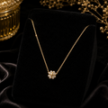 12 Natural Diamond Clover Necklace 18ct Yellow Gold Hallmarked British Made