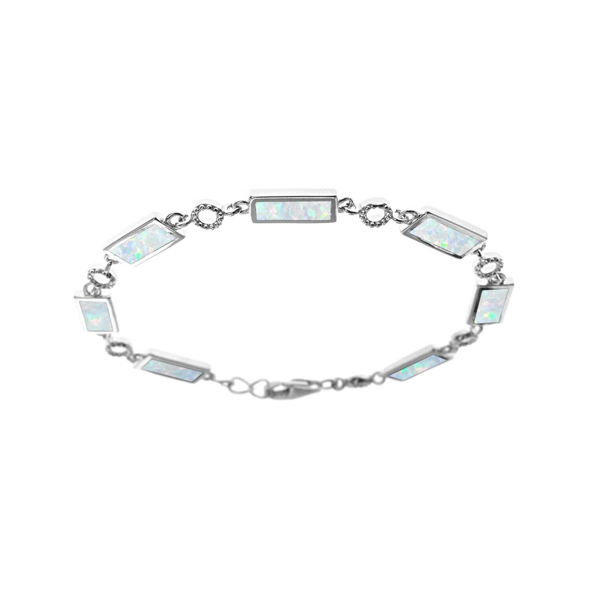 Rectangular Opal Bracelet Sterling Silver 925 Hallmarked Brand New Boxed