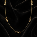 Infinity Station Necklace 9ct Yellow Gold 375 Hallmarked British Made 43cm
