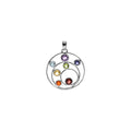 7 Stone Orbit Pendant Sterling Silver 925 Hallmarked All Chain Lengths