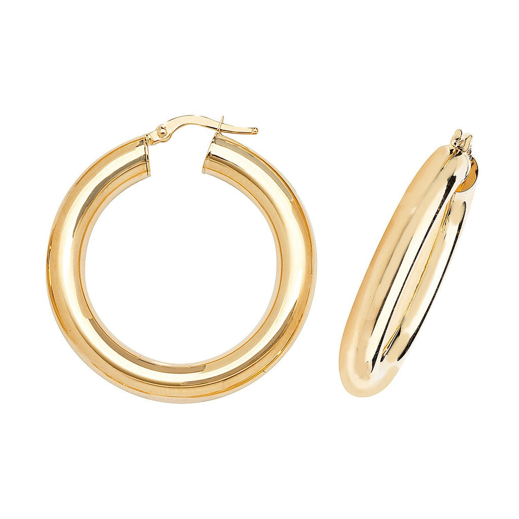 9ct Yellow Gold Hoop Earrings 375 Hallmarked 15mm - 60mm Diameter British Made
