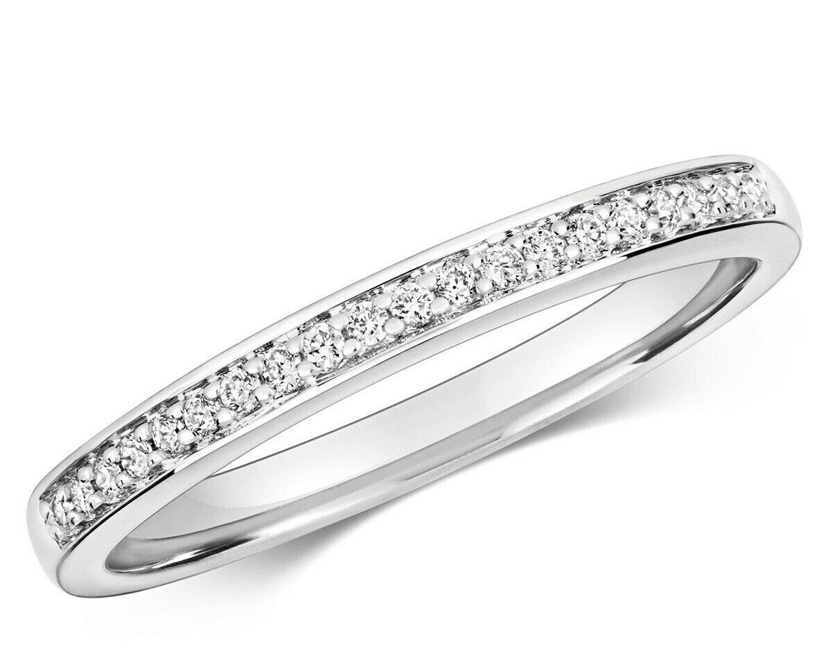 Natural Diamond Eternity Ring 9ct White Gold Hallmarked Sizes J - Q British Made