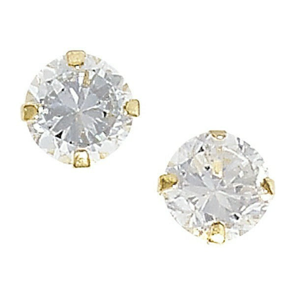 4mm Solitaire Stud Earrings Solid 9ct Yellow Gold Studs 375 Hallmarked