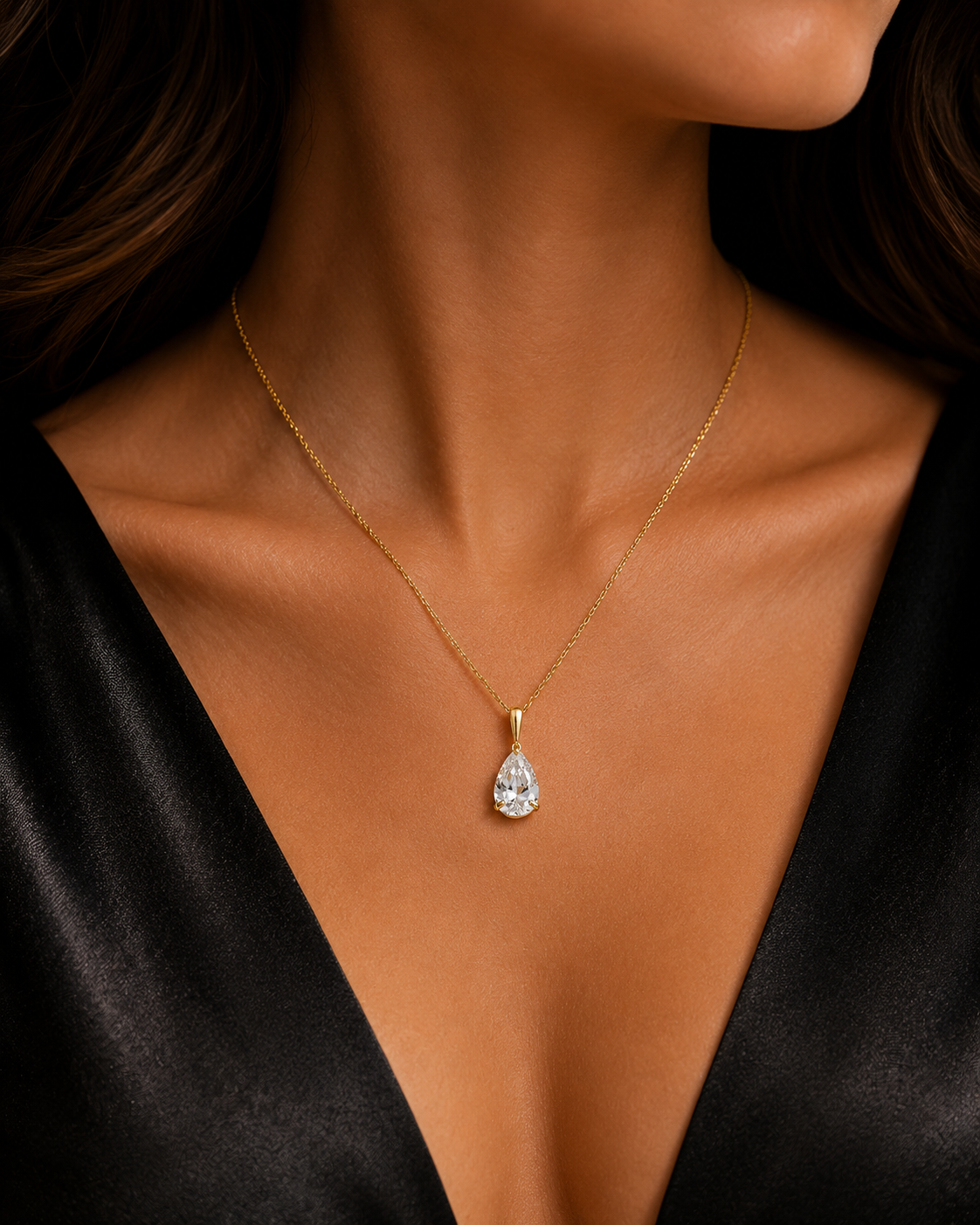 Yellow Gold Solitaire Pendant Hallmarked British Made All Chain Lengths