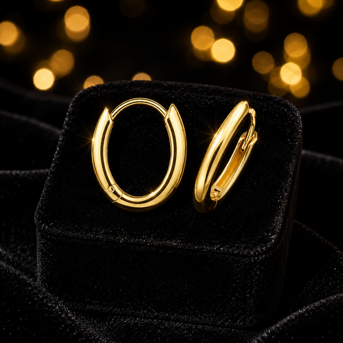 10mm 9ct Yellow Gold Hoop Earrings British Made 375 Hallmarked Brand New Boxed