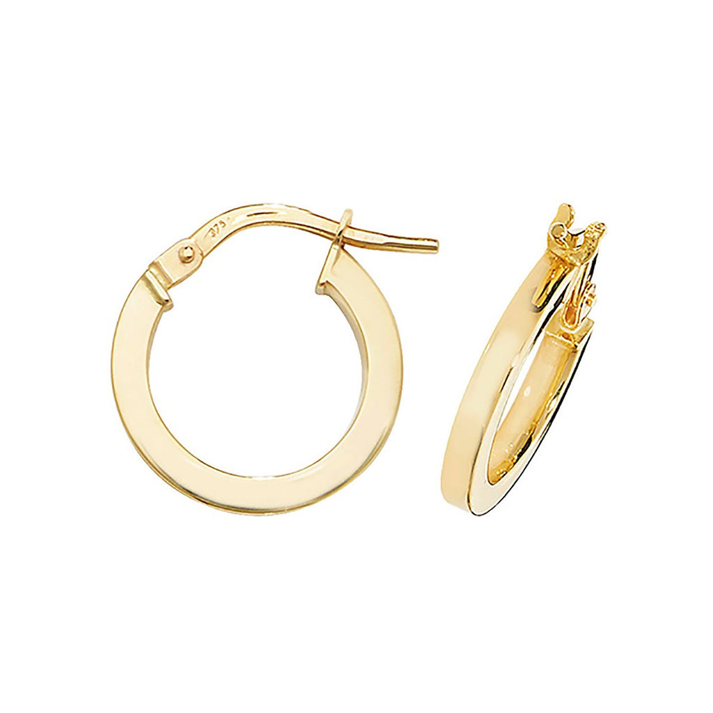 9ct Yellow Gold Hoop Earrings 375 Hallmarked 8mm - 50mm Diameter British Made