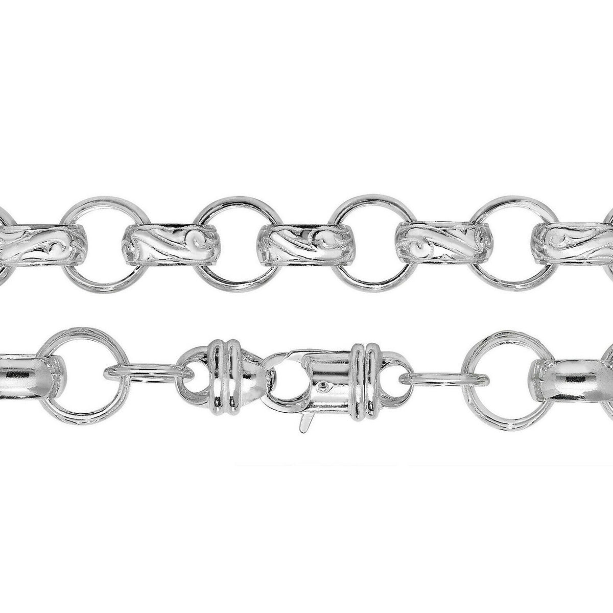 Sterling Silver Belcher Bracelet British Made 925 Hallmarked 8" Weight 54.42g