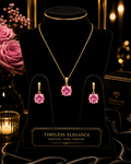 Yellow Gold Pink Topaz Pendant Hallmarked British Made All Chain Lengths