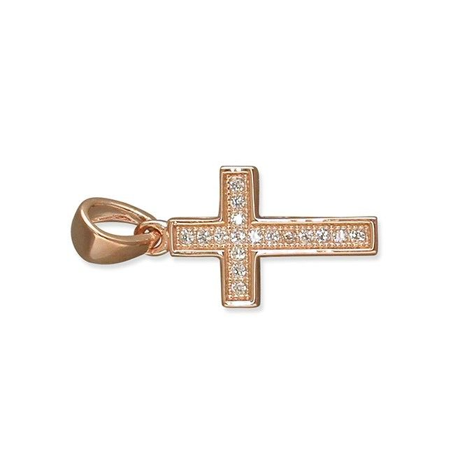 Micro Set Cross Rose Gold Plated Hallmarked All Chain Lengths Brand New