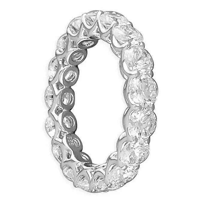 Statement Eternity Ring Sterling Silver 925 Hallmarked British Made Size L - S