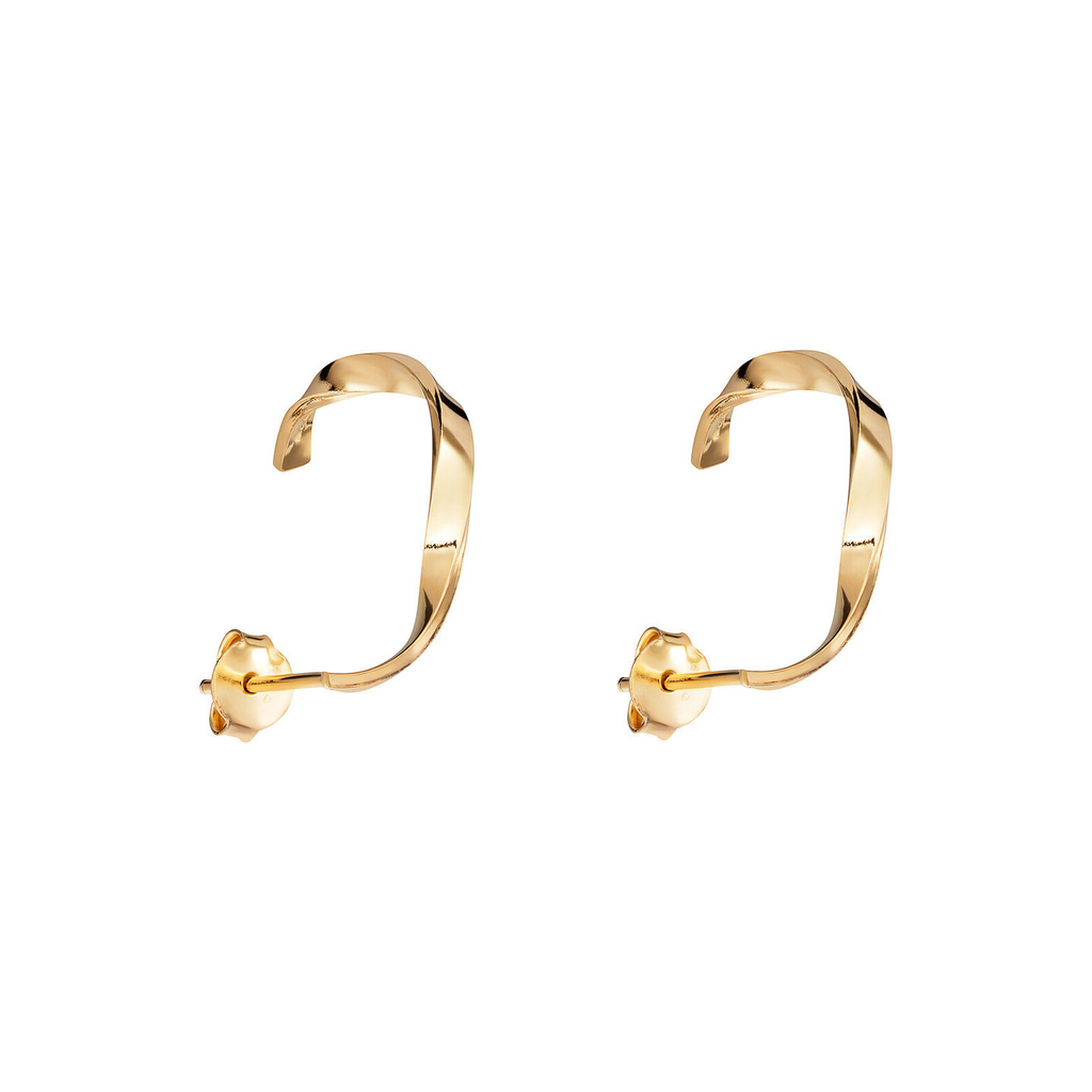 Twist Hoop Earrings 9ct yellow Gold Plated Hallmarked British Made Brand New