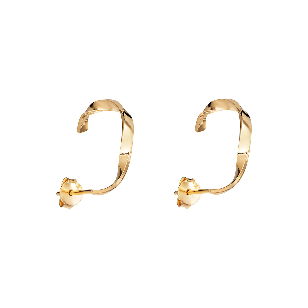 Twist Hoop Earrings 9ct yellow Gold Plated Hallmarked British Made Brand New