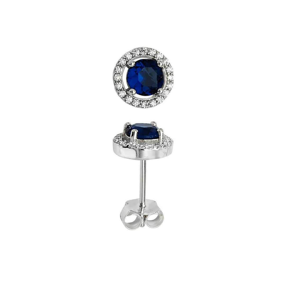 Sapphire Gemstone Earrings Solid Sterling Silver 925 Hallmark Brand New Boxed