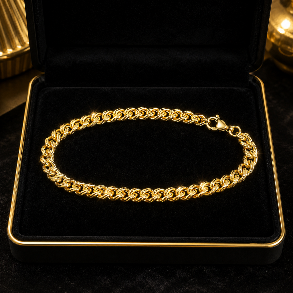 Roller Ball Bracelet 9ct Yellow Gold 375 Hallmarked British Made Brand New