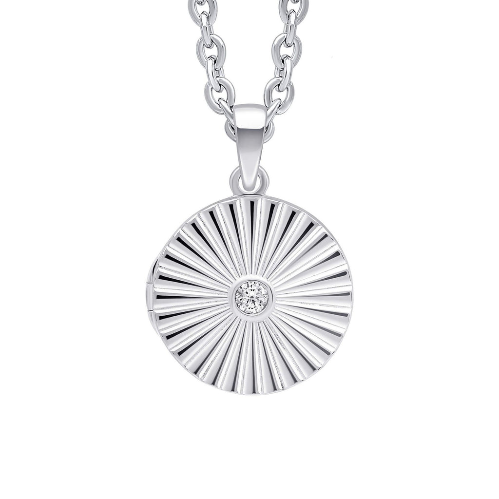 Sunburst Locket Sterling Silver 925 Hallmarked All Chain Lengths British Made