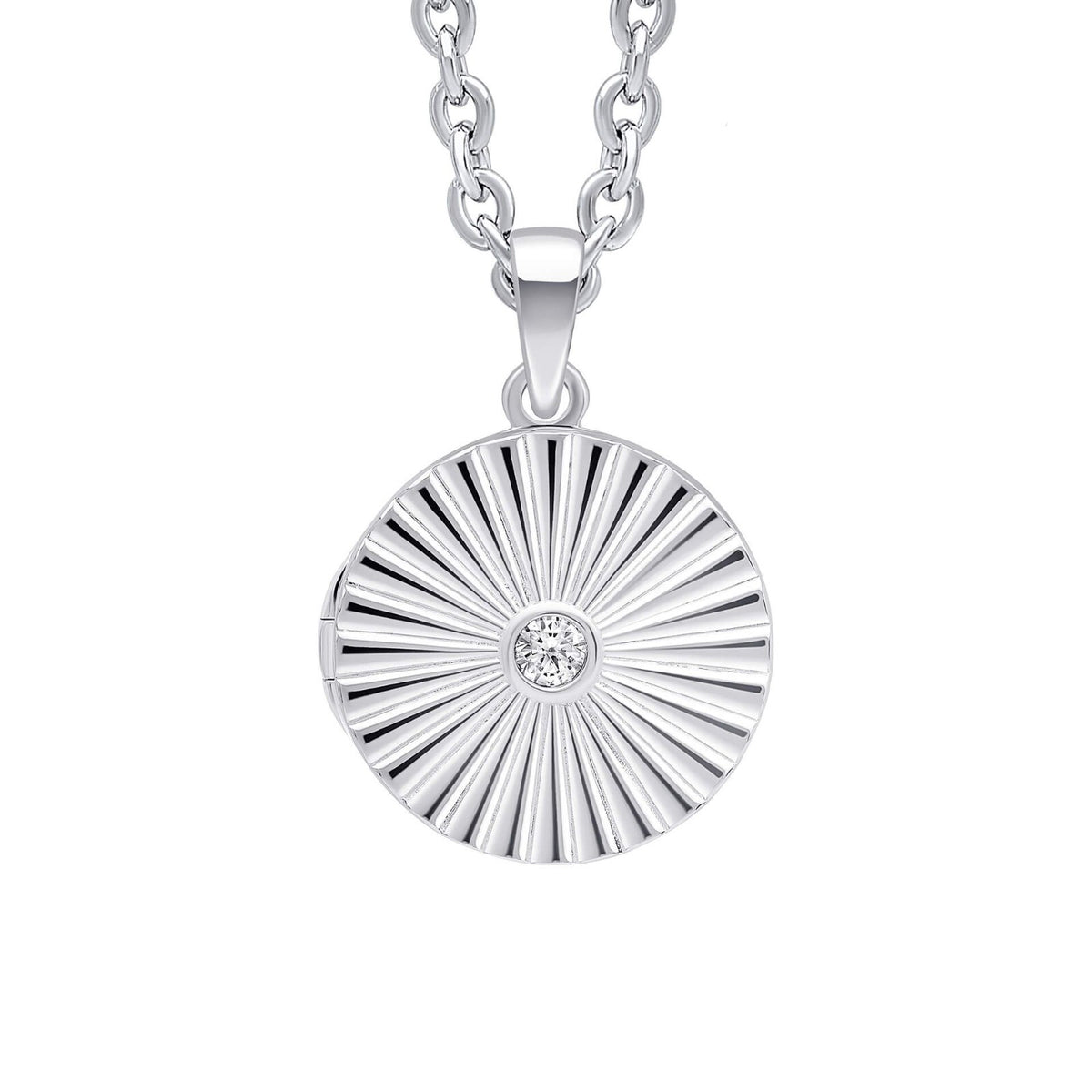 Sunburst Locket Sterling Silver 925 Hallmarked All Chain Lengths British Made