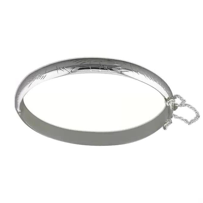 Engraved Clip Bangle Sterling Silver 925 Hallmarked British Made Brand New