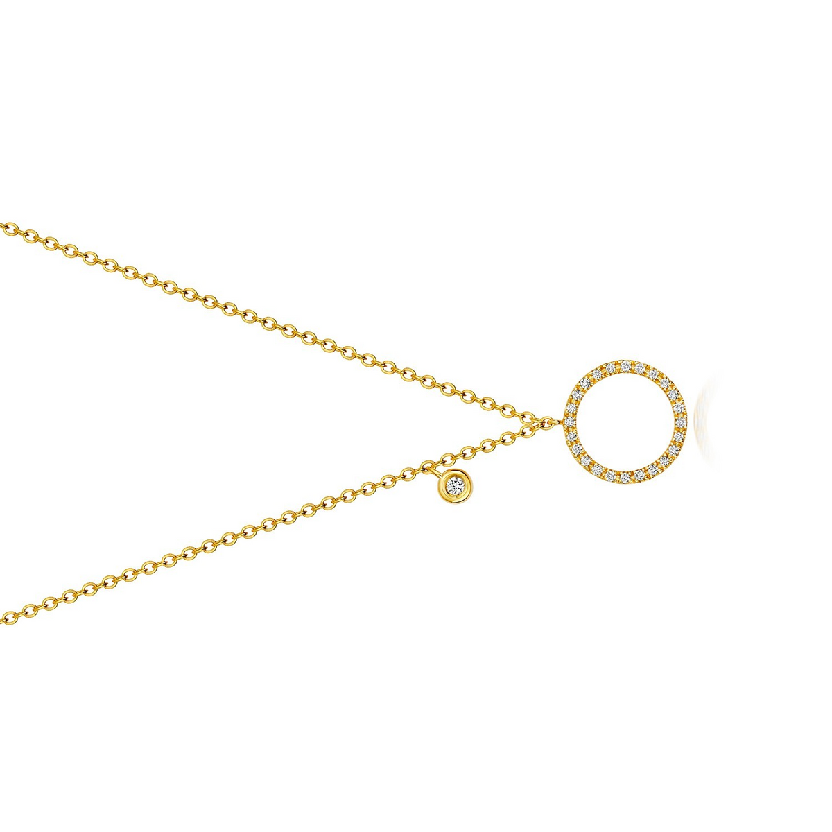 25 Natural Diamond Circle Necklace 18ct Yellow Gold Hallmarked British Made