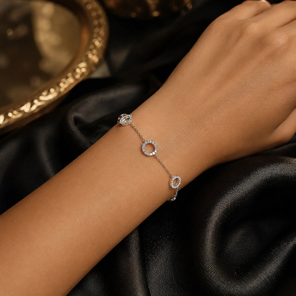Open Circle Bracelet Sterling Silver 925 Hallmarked Brand New Boxed