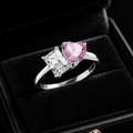 Pink Topaz Heart Ring Sterling Silver 925 Hallmark Size British Made Sizes M - X