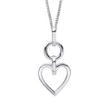 Open Heart Drop Pendant Sterling Silver 925 Hallmarked All Chain Lengths