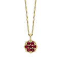 Cluster Natural Ruby Pendant 9ct Yellow Gold 375 Hallmarked British Made
