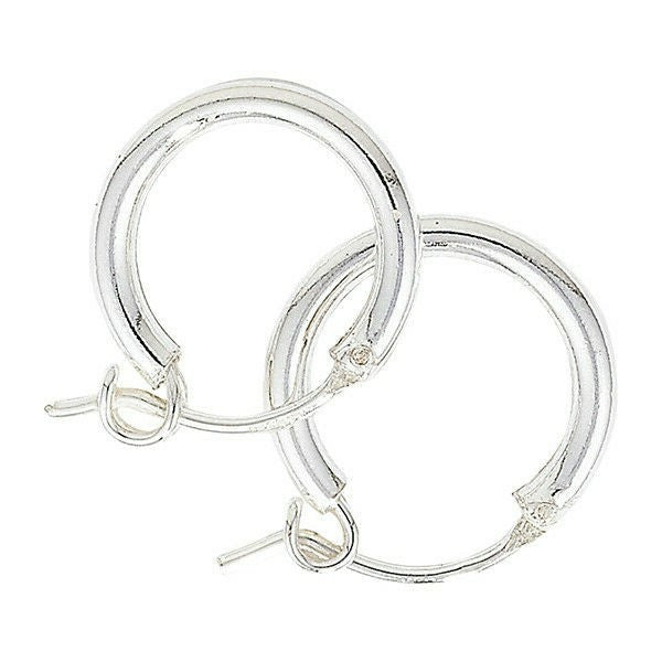Sterling Silver Hoop Earrings 14mm Hinged 925 Hallmarked British Made