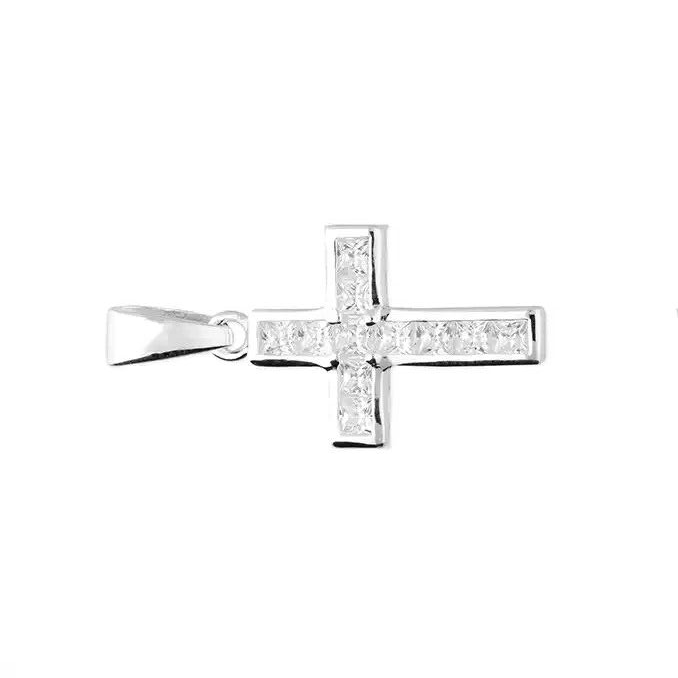 Channel Set Cross Sterling Silver 925 Hallmark British Made All Chain Lengths
