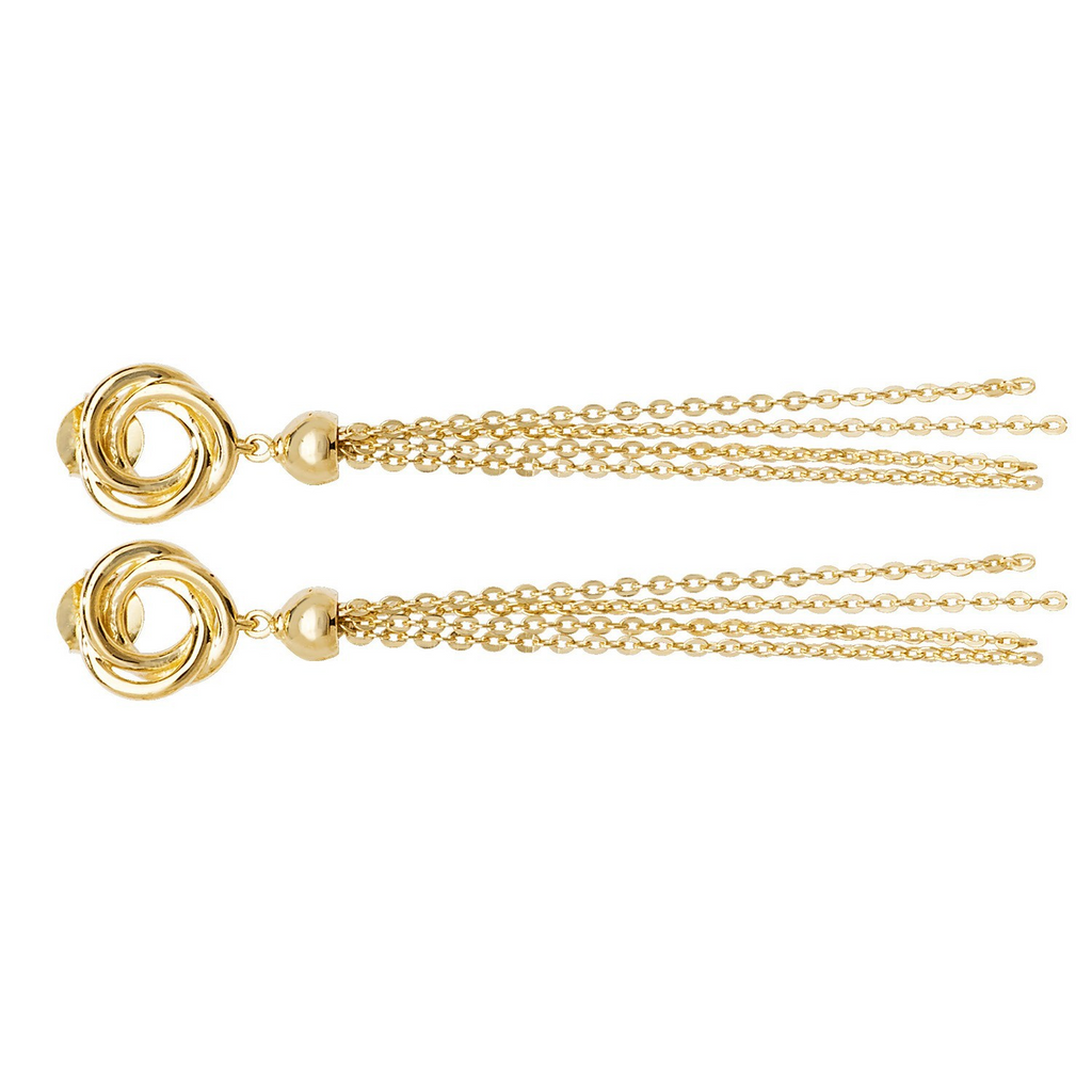 Loop And Chain Drop Earrings 9ct Yellow Gold 375 Hallmarked Brand New Boxed