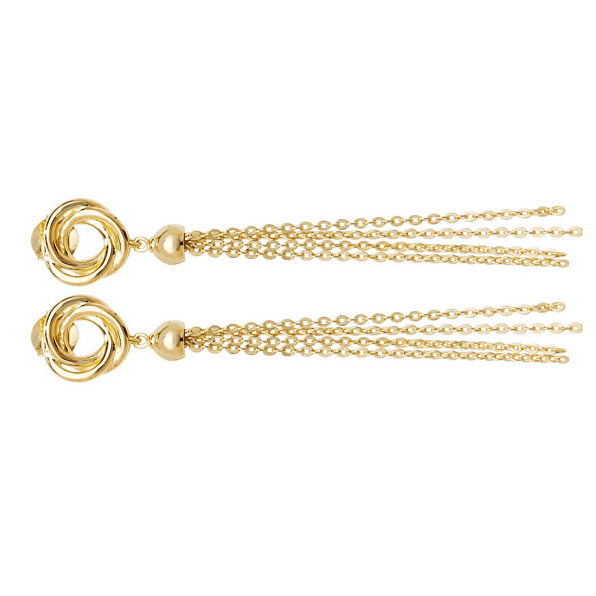 Loop And Chain Drop Earrings 9ct Yellow Gold 375 Hallmarked Brand New Boxed