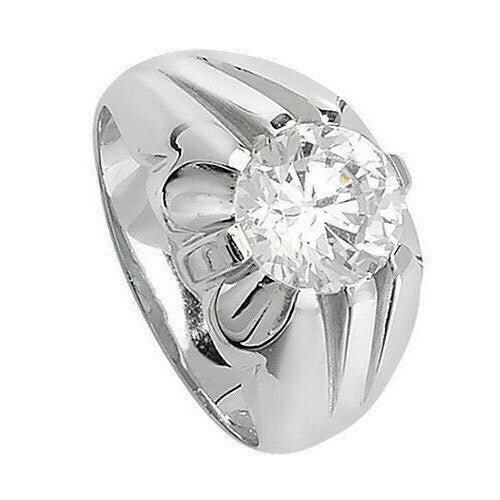 Men's Sterling Silver Solitaire Ring Engagement Gents 925 Hallmark Sizes Q - Z