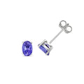 Oval Tanzanite Earrings 9ct White Gold 375 Hallmarked New Boxed British Made