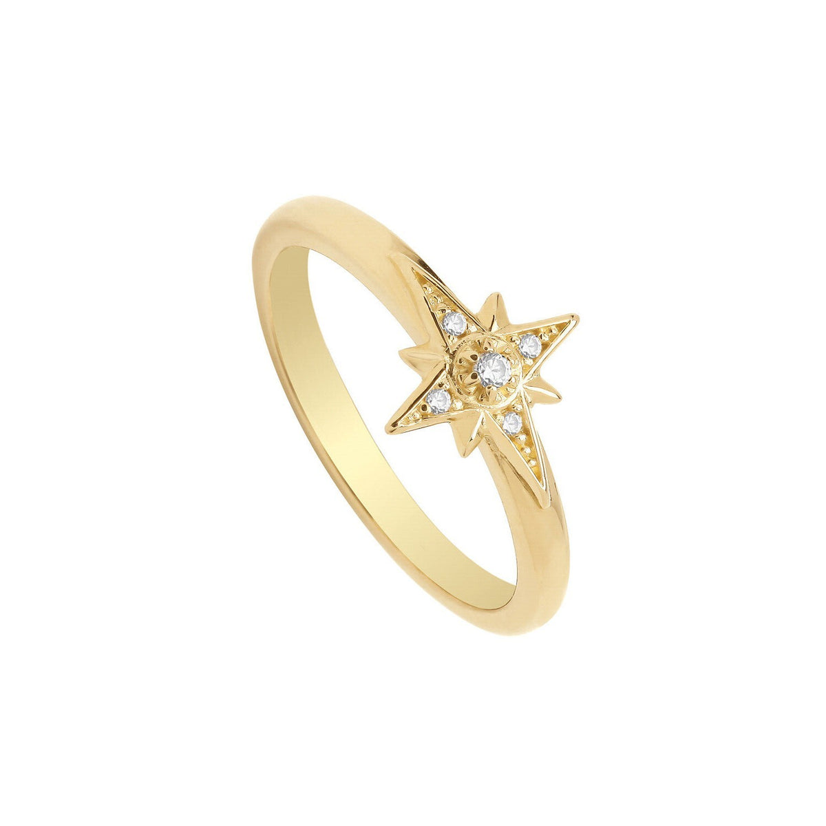 Starburst Ring 9ct Yellow Gold Hallmarked Sizes J - Q British Made