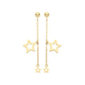 Star Chain Drop Earrings 9ct Yellow Gold 375 Hallmarked Brand New Boxed