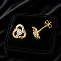 Flush Infinity Stud Earrings 9ct Yellow Gold 375 Hallmarked Brand New Boxed