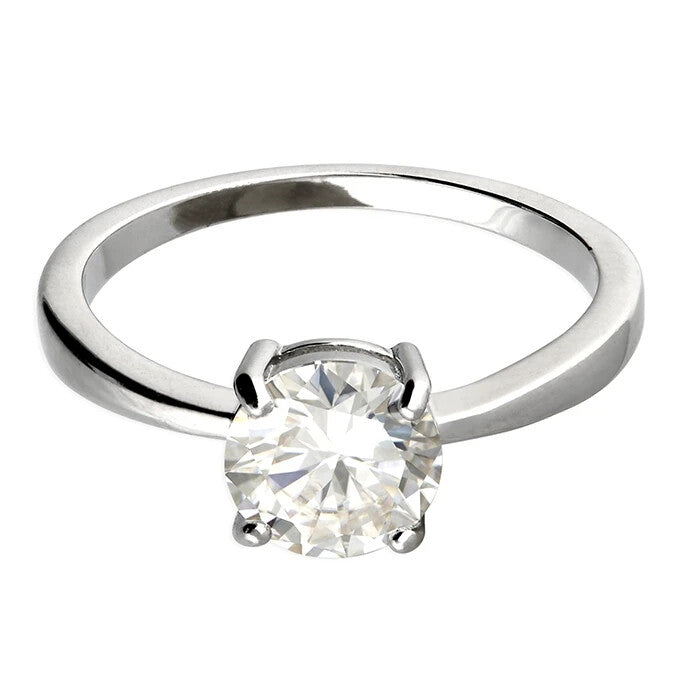 1.5ct Solitaire Ring Sterling Silver 925 Hallmarked British Made Size L - Q