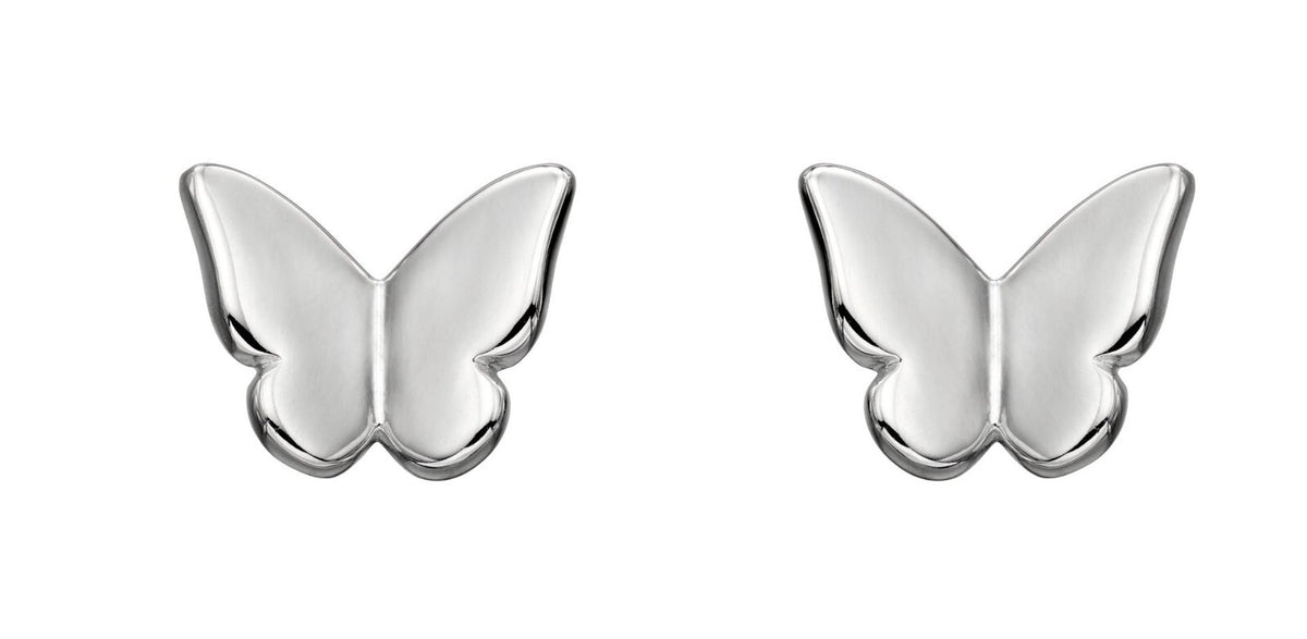 Butterfly Stud Earrings Sterling Silver 925 Hallmarked Brand New Boxed