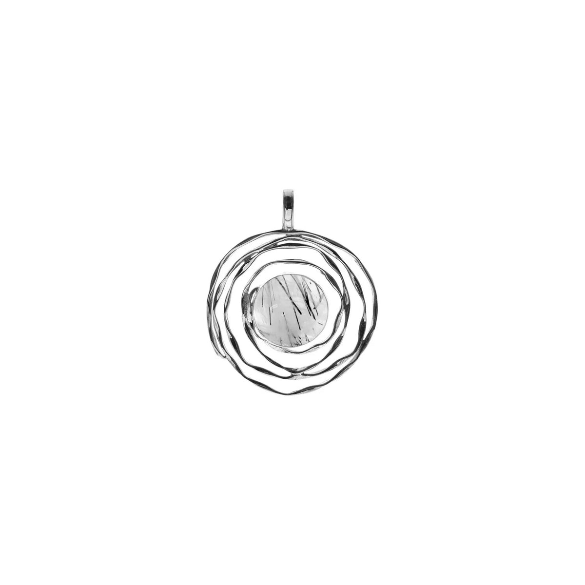 Tourmalated Quartz Web Pendant Sterling Silver 925 Hallmarked All Chain Lengths