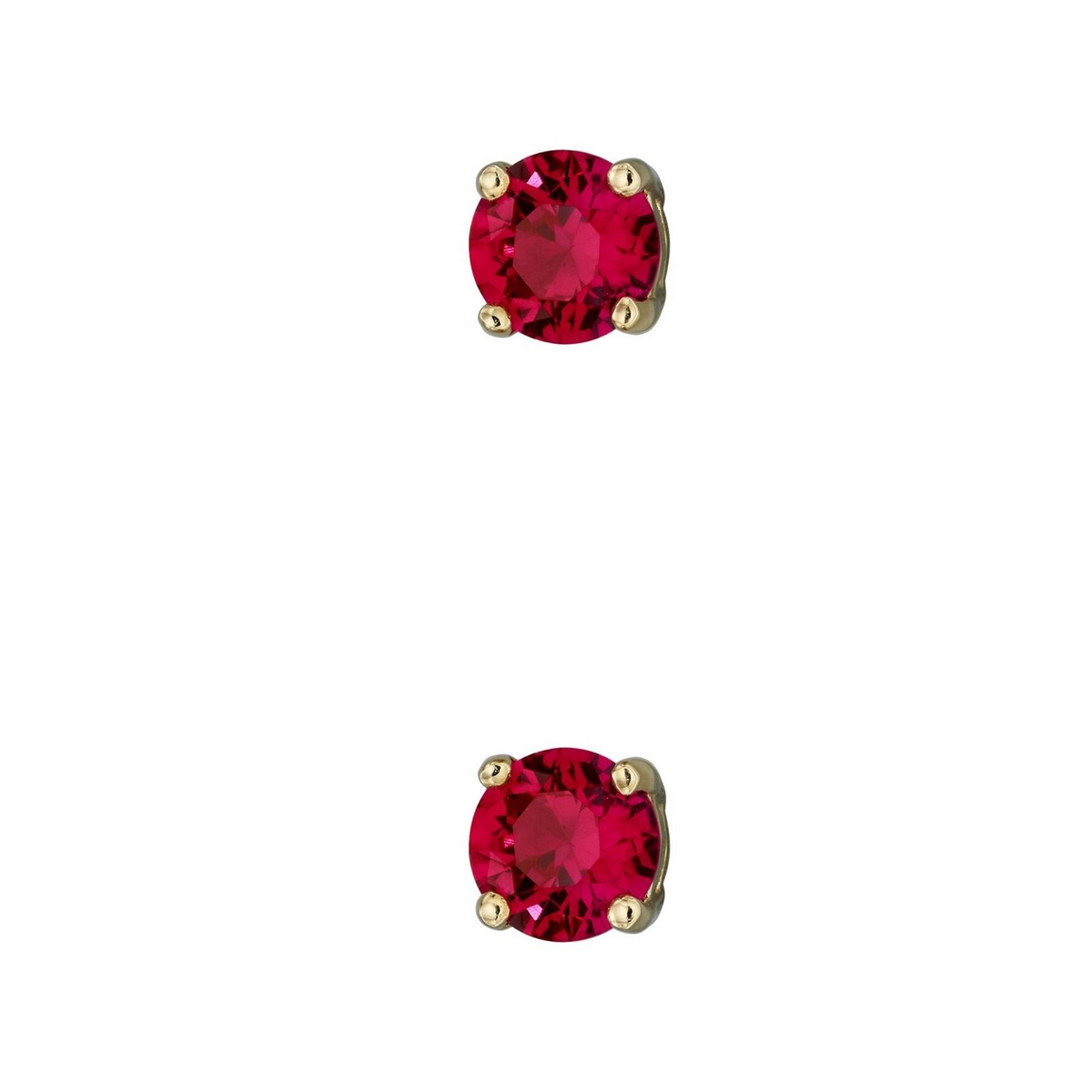 Natural Ruby July Stud Earrings 9ct Yellow Gold 375 Hallmarked British Made