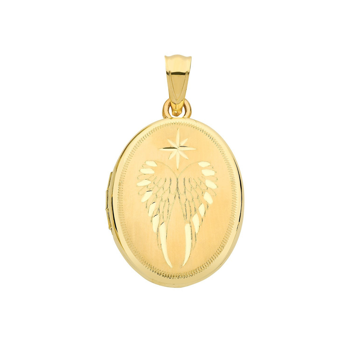 Angel Wings 9ct Yellow Gold Locket 375 Hallmarked British Made All Chain Lengths