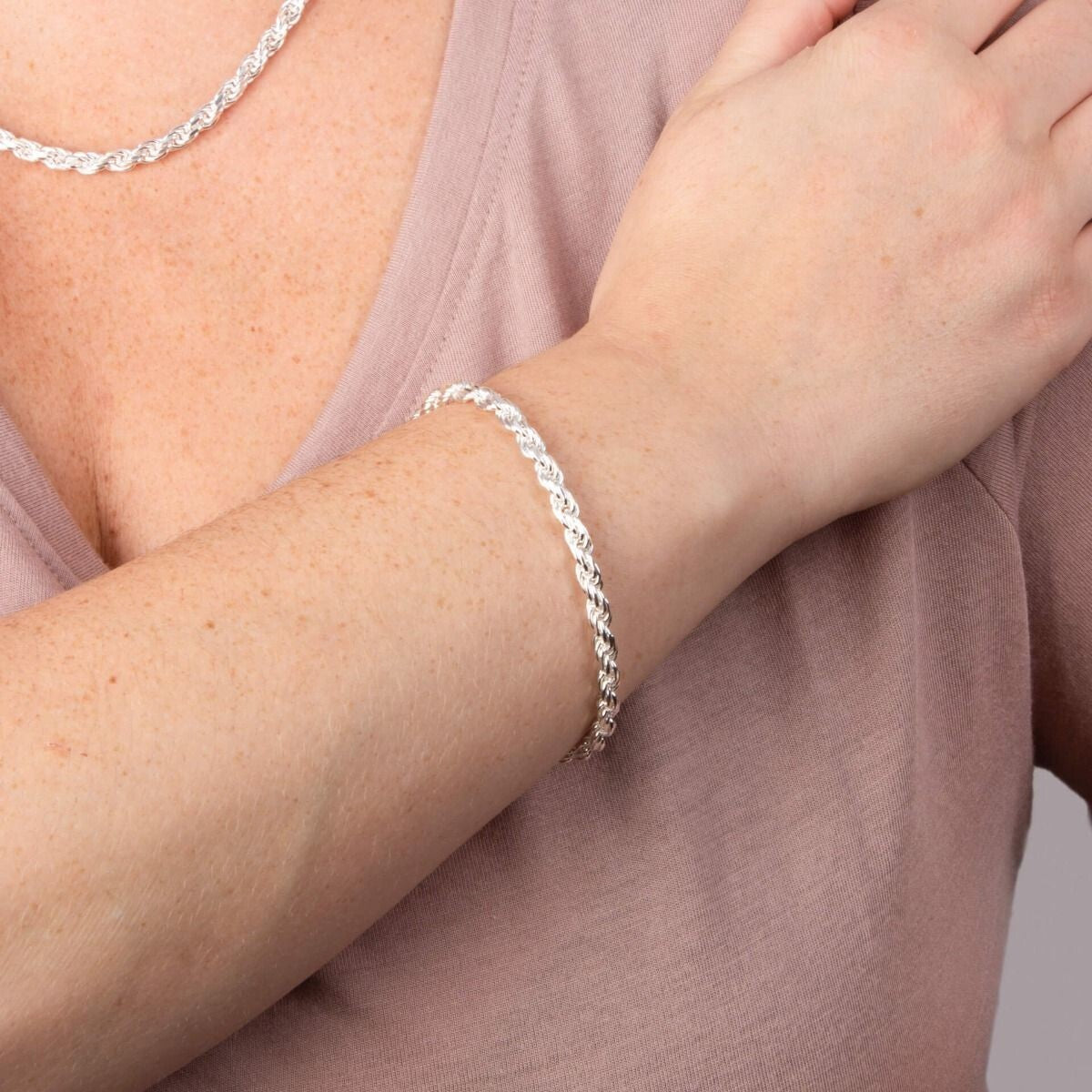 DC Rope Chain Bracelet Sterling Silver 925 Hallmarked Brand New Boxed