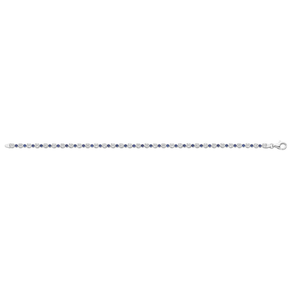 Natural Sapphire Tennis Bracelet Sterling Silver 925 Hallmarked Brand New Boxed