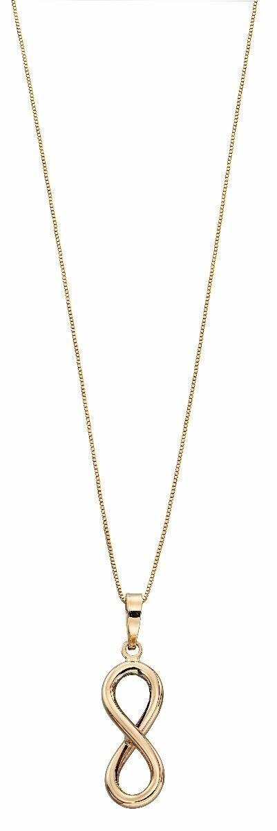 9ct Yellow Gold Infinity Pendant 375 Hallmarked British Made Brand New Boxed