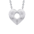 Ridged Heart Slider Pendant Sterling Silver 925 Hallmarked All Chain Lengths