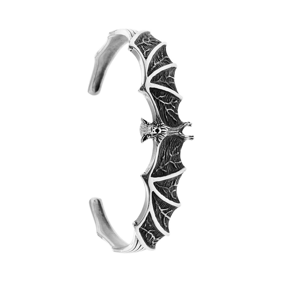 Sterling Silver Oxidised Bat Bangle British Made 925 Hallmarked Brand New Boxed